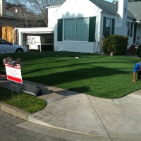 Synthetic Grass Green River, Utah Landscape Rock, Front Yard